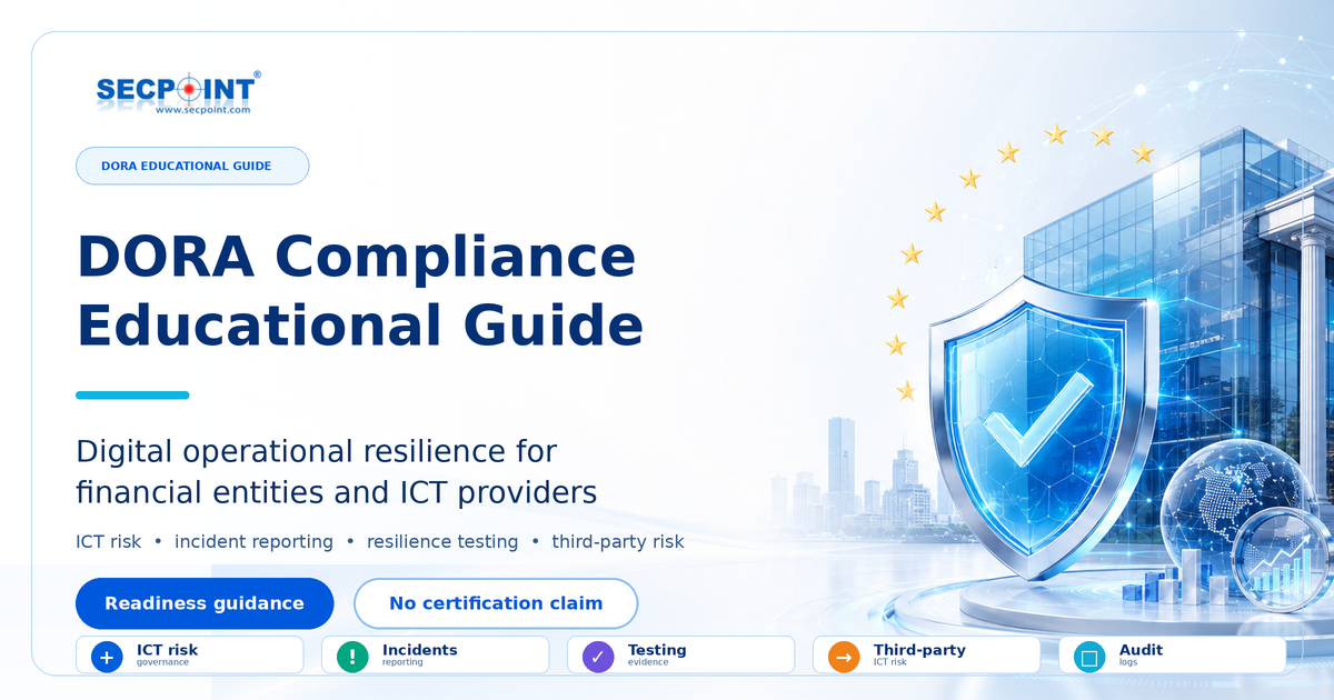 SecPoint DORA Compliance Educational Guide banner for financial digital operational resilience