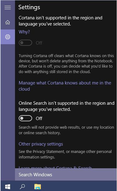 Windows 10 Privacy Cortana