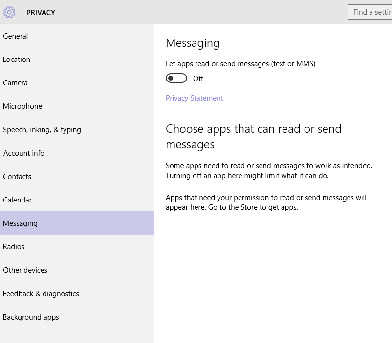 Windows 10 Privacy Messaging